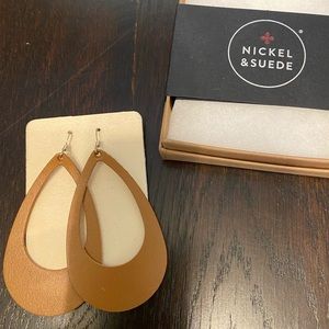 Nickel & Suede - Tan Medium Cutout Earring